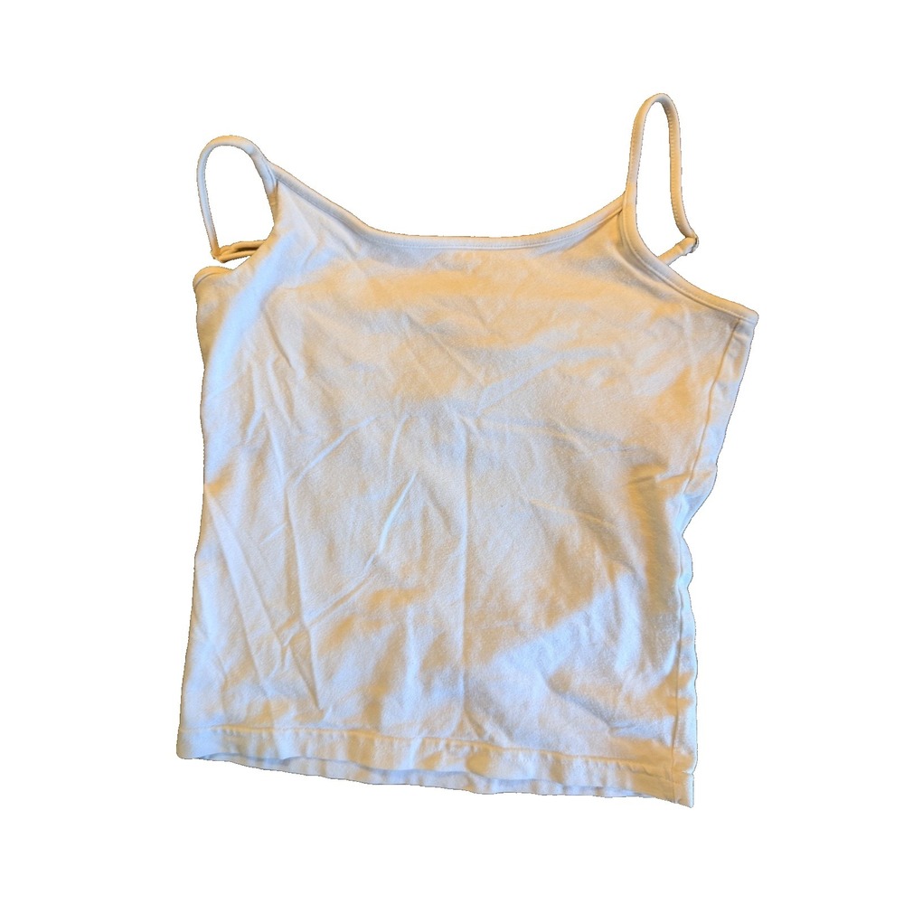 Vintage GAP White Camisole Tank Top Built-In Shelf Bra Womens XS Y2K
